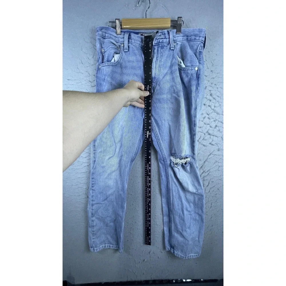 Levis SilverTab Straight Jeans Mens 30x30 Blue Light Wash Relaxed Distressed